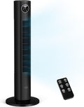 ZAFRO Tower Fan for Bedroom, 90° Oscillating Fan with 12H Timer, 37”Standing Fans with Remote, Bladeless Fan with 4 Modes & 3 Speeds, Black-Ruum Studio Home