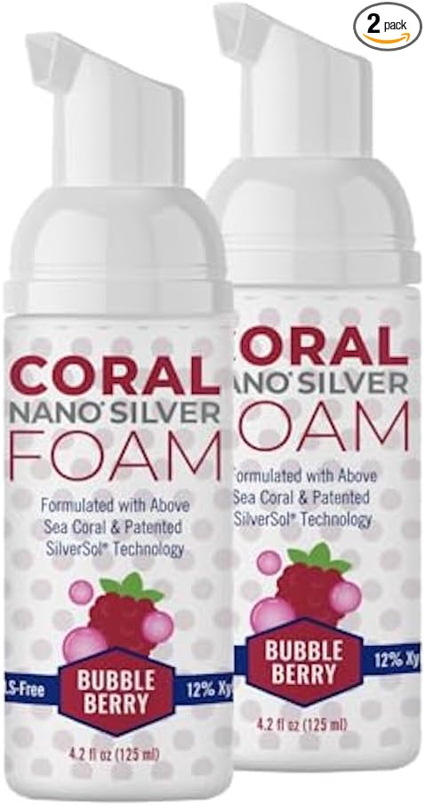 Coral Nano Silver Kids Fluoride Free Foaming Bubble Berry Coral Calcium Toothpaste, Natural Formula, SLS and Glycerin Free - 4 Ounce-Ruum Studio Home