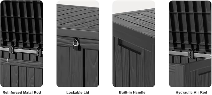DRATO 120 Gallon Large Deck Box, Outdoor Storage Box for Patio Furniture, Patio Cushions, Gardening Tools, Pool Supplies,660lbs Weight Capacity,Waterproof Resin Storage Boxes-Ruum Studio Home