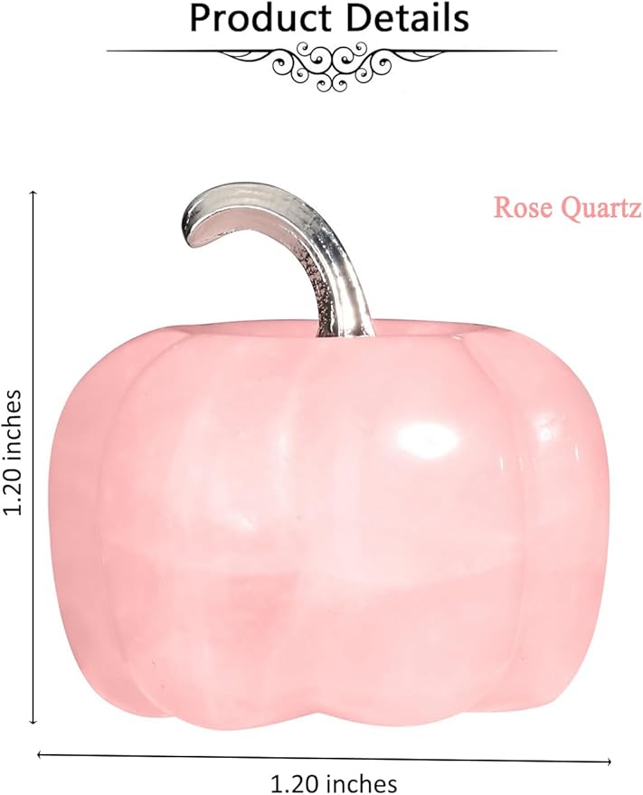 Jovivi Rose Quartz Crystal Pumpkin Figurine, 1.2" Mini Carved Gemstone Pumpkin Statue Decor Healing Stones Decorative Ornaments for Fall Harvest Thanksgiving Halloween Decorations Home Decor-Ruum Studio Home