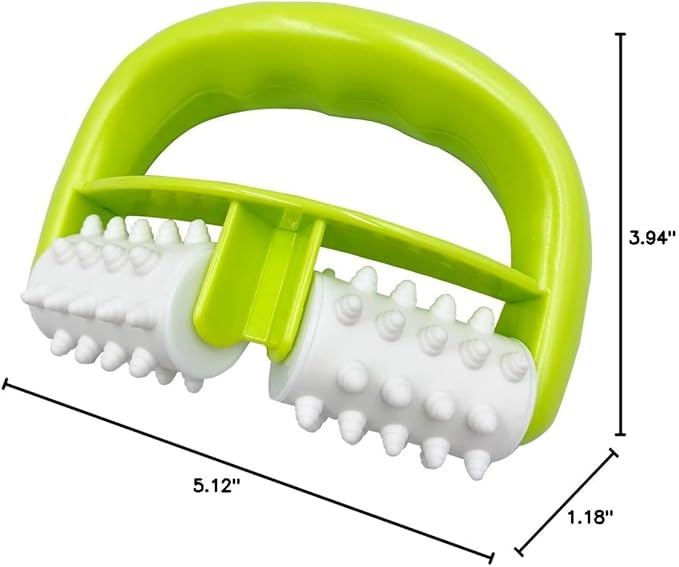 Cellulite Massage, Manual Roller Massage with Two-Wheel Massage Handle,Relax Muscles to Relieve Stress,Increases Blood Circulation,Apply to Arm/Shoulder/Leg/Back/Buttocks/Abdomen(Green)-Ruum Studio Home