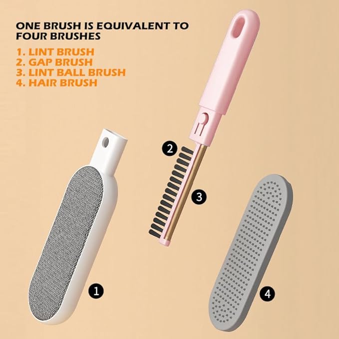 Multi-Functions Travel Lint Remover, Pet Hair Remover, Fur Remover for Dogs & Cats, Efficient Hair Collector,Pet Hairs Brush,Magic Fur Brush D (Pink)-Ruum Studio Home