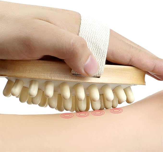Natural Wooden Massage Body Brush for Cellulite and Improve Lymphatic Blood Circulation Dry Brush Remove Dead Skin Shower Bathe SPA Bath Brush-Ruum Studio Home