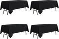 sancua 4 Pack Black Tablecloth 60 x 84 Inch, Rectangle Table Cloth for 4ft Tables - Stain and Wrinkle Resistant Washable Polyester Table Cover for Dining Wedding Banquet Party Buffet Restaurant-Ruum Studio Home