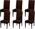 JQinHome 6 Pcs Dining Chair Slipcover,High Stretch Removable Washable Chair Seat Protector Cover for Home Party Hotel Wedding Ceremony (Pack of 6, Coffee)-Ruum Studio Home