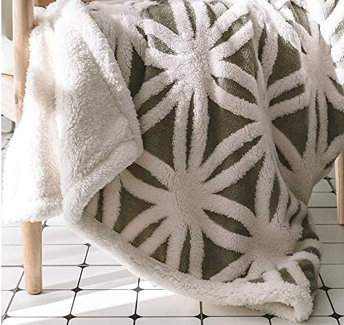 UKELER Grey Flannel Sherpa Throw 60''×50'' Soft Plush Flannel Blanket Throws for Bed/Couch/Sofa/Office/Camping-Ruum Studio Home