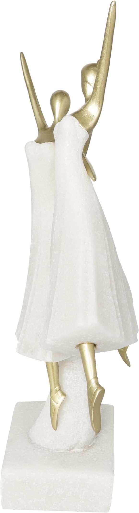 Deco 79 Polystone Dancer Decorative Sculpture Ballet Home Decor Statue with Gold Accents, Accent Figurine 9" x 4" x 13", Cream-Ruum Studio Home