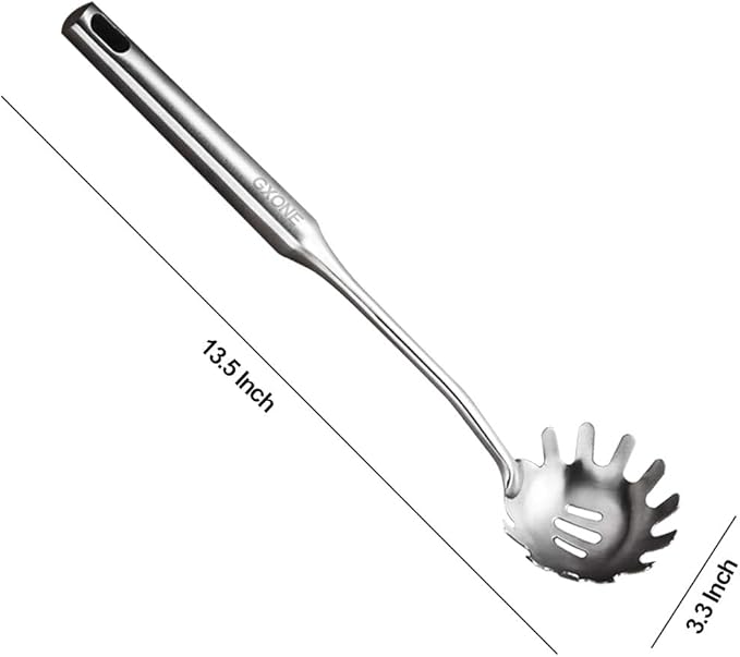 Spaghetti Spoon,304 Stainless Steel Pasta Spoon,Silver/13.8Inch-Ruum Studio Home
