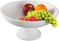 Folkulture Wooden Fruit Bowl for Kitchen Counter | 12" Large Premium Eco Friendly Banana Fruit Basket for Kitchen | White Wood Bowl with Holder, Pedestal for Table Decor, Centerpiece for Dining Table-Ruum Studio Home