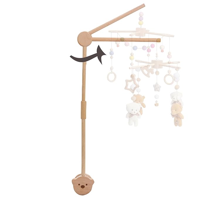 Baby Crib Mobile Arm,HBM Wooden Mobile Arm for Crib Mobile Hanger for Crib Baby Girl Nursery Decor-Ruum Studio Home