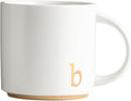 COLLECTIVE HOME - Monogram Ceramic Mugs, 15 oz Golden Initial Coffee Cups, Elegant Alphabet Tea Mugs, Elegant Personalized Mug with Gift Box, Luxurious Cups for Office and Home (b)-Ruum Studio Home