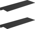 JOOM Black Floating Shelves for Wall Storage, Metal Wall Shelves for Living Room, Bathroom, Kitchen, 16” Display Shelves for Collectibles(2 PCS)-Ruum Studio Home