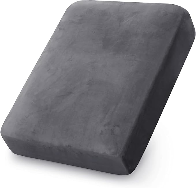 PrinceDeco Velvet Stretch Couch Cushion Cover, Sofa Slip Covers for Cushion Couch Chair Loveseat Sofa Furniture Protector Cushion Sofa Cover Each Width Up to 29.5", Grey-Ruum Studio Home