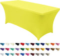 ABCCANOPY 6 FT Yellow Spandex Table Cover Stretch Fitted Wrinkle Resistant Tablecloth Reuse for Rectangular Folding Table Patry Event Wedding Banquet-Ruum Studio Home