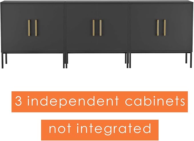 LYNSOM TV Stand for 85 Inch TV, Media Entertainment Center Console Table, 3 Cabinets, TV Console Table with Storage Cabinet for Bedroom, Living Room, Entertainment Room (Black)-Ruum Studio Home
