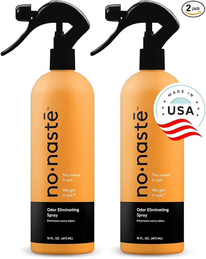 Nonaste Odor Eliminating Spray - 32 Fl Oz (Pack of 2) - Shoe & Yoga Mat Spray, Boxing Glove Deodorizer, Gym Bag Deodorizer, Fabric Odor Eliminator - No Washing Needed-Ruum Studio Home