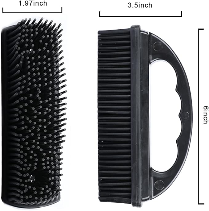 Rubber Pet Hair Removal Brush Lint & Cat Dog Hair Remover Brush Pet Silicone Lint and Debris Remover for Cleaning, Grooming, Home,Black-Ruum Studio Home