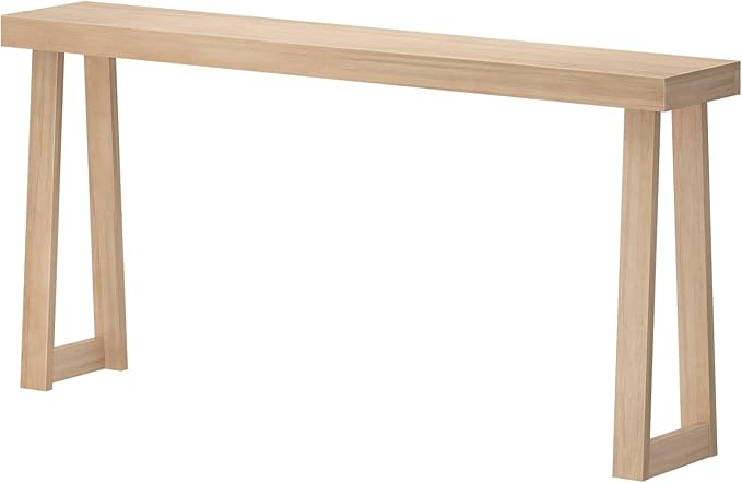 Plank+Beam Solid Wood Console Table, 66 Inch, Sofa Table, Narrow Entryway Table for Hallway, Behind The Couch, Living Room, Foyer, Easy Assembly, Blonde-Ruum Studio Home