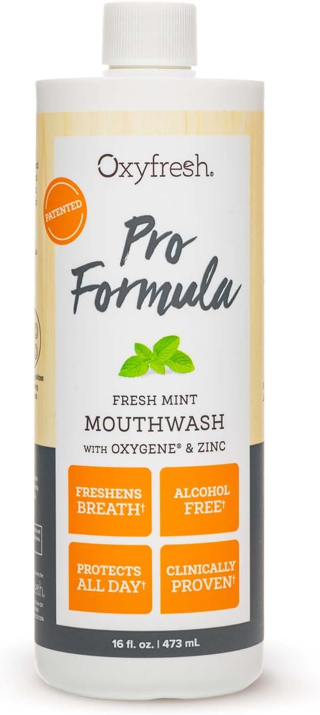 Oxyfresh Premium Pro Formula Fresh Mint Mouthwash – Patented Zinc Mouthrinse for All Day Fresh Breath & Healthy Gums – Refreshing & Alcohol Free Mouthwash | 16oz-Ruum Studio Home