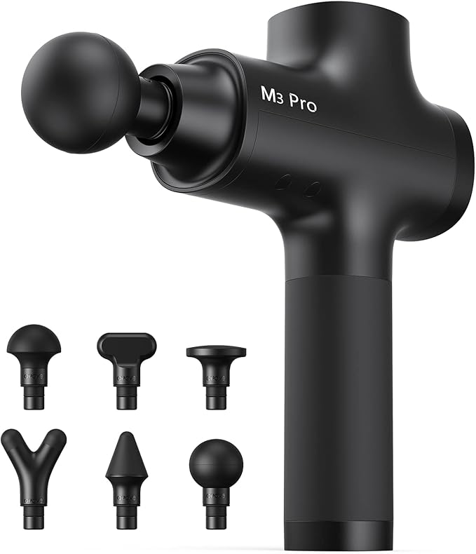 opove M3 Pro 2 Massage Gun Deep Tissue Percussion Muscle Massager for Workout, Handheld Percussive Therapy Fascia Gun for Athletes Fast Recovery 4-8 Hours Long Battery Life, Powerful, Quiet, Black-Ruum Studio Home