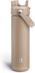 Insulated Water Bottle with Straw - Encool Stainless Steel Water Bottle, Leak-Proof, BPA-Free, Double Wall Vacuum Keeps Cold for 24 Hours for Sports, Travel, School (26 oz, Raw Umber)-Ruum Studio Home