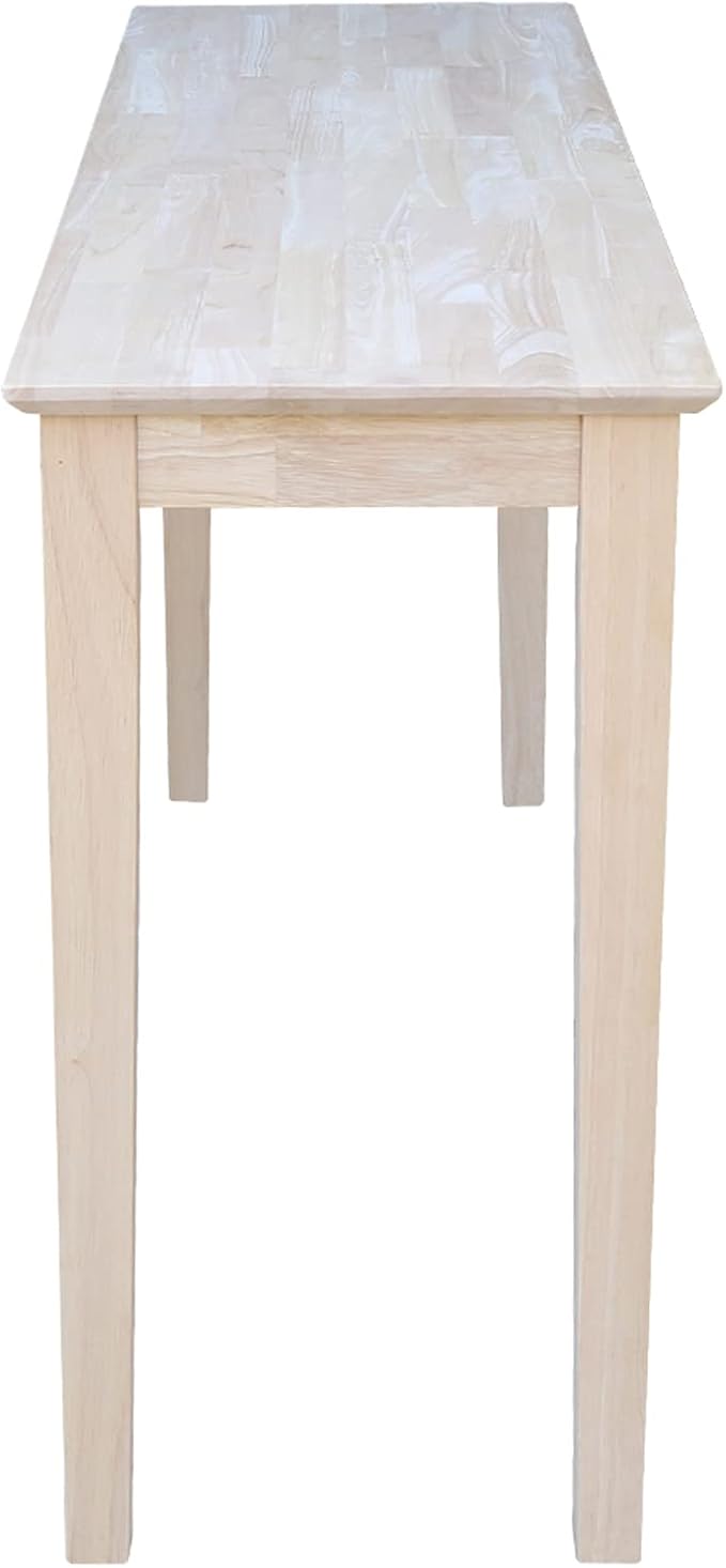 IC International Concepts Extended Length Shaker Console Table, 60" W x 16" D x 30" H Real/Solid Parawood, Kitchen/Dining, 50 Lbs. Wt. Capacity, DIY, Paint/Stain In Any Color, Unfinished-Ruum Studio Home