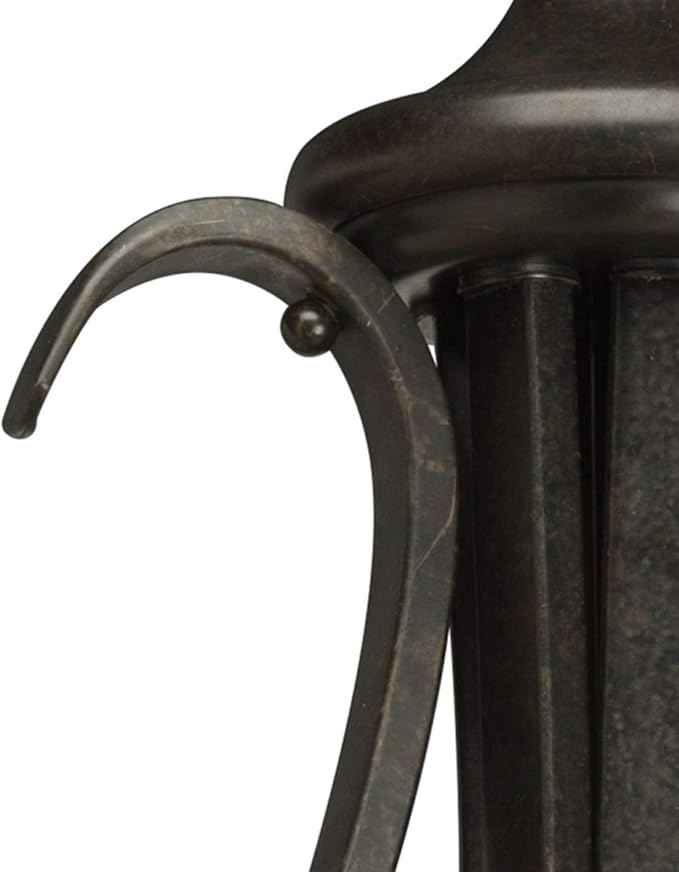 Progress Lighting 3-Light Tea Stained Glass Transitional Inverted Pendant Light, Torino Collection, Indoor, P3847-77, Forged Bronze-Ruum Studio Home