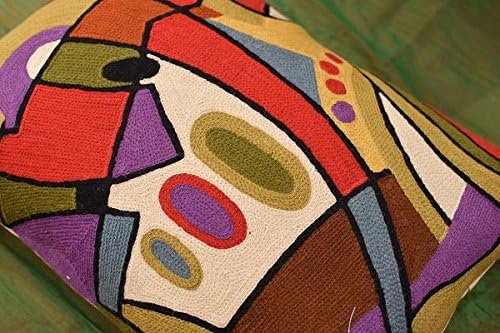 Lumbar Kandinsky Contemporary Throw Pillows - Musical | Modern Pillow Cases | Abstract Pillows | Modern Accent Pillow | Abstract Chair Cushions | Handmade Cushion | Wool Size 14x20-Ruum Studio Home