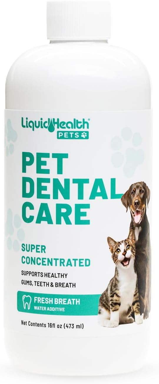 LIQUIDHEALTH Pet Dental Care Water Additive for Dogs & Cats - Fast Acting Pet Bad Breath Freshener, Dog Mouth Wash, Animal Oral Dental Rinse, Plaque & Tartar Teeth Cleaning Solution, USA Made (16 oz)-Ruum Studio Home