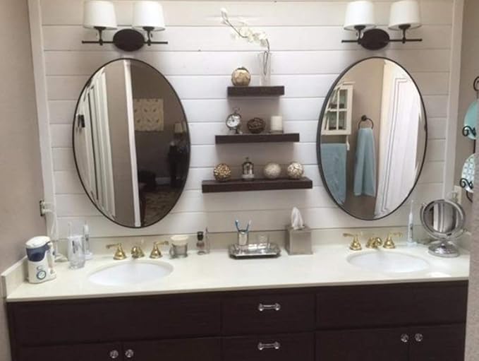 joelsantiques 24 Inch Wooden Floating Shelves for Wall - 24x6x2 in - Made of Natural Wood - Short Heavy Duty Rustic Wall Shelves for Bedroom - Perfect for Bathroom, Kitchen - Mocha-Ruum Studio Home