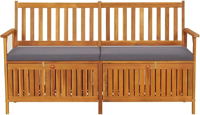 vidaXL Outdoor Storage Bench Deck Box for Patio Furniture Solid Wood Acacia-Ruum Studio Home