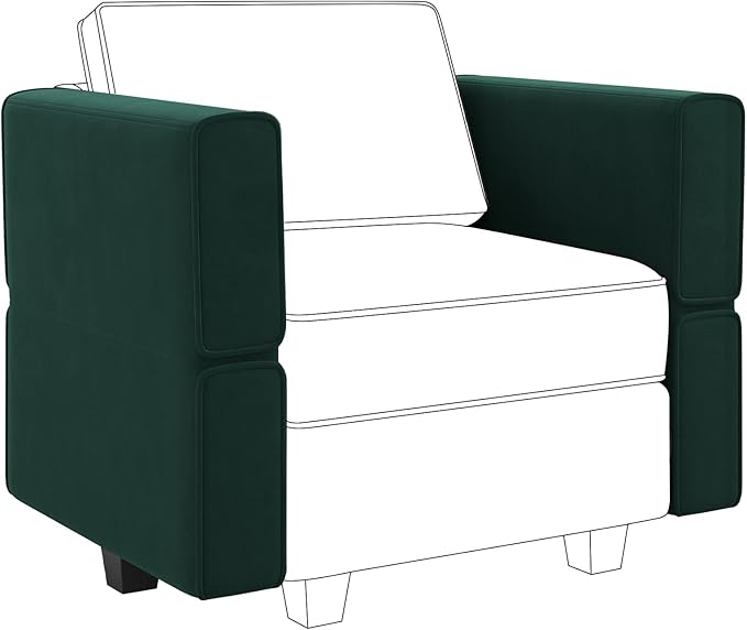 Belffin Modular Sofa Armrest Backrest Module for Modular Sectional Sofa Couch Side Armrest, Backrest Velvet Green-Ruum Studio Home