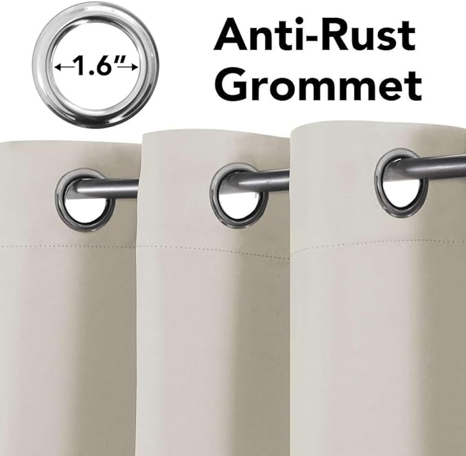 H.VERSAILTEX Blackout Curtains for Bedroom Thermal Insulated Room Darkening Living Room Curtains 84 Inch Long Grommet Privacy Protection Window Curtain Panels/Drapes for Nursery, 2 Panels, Fog-Ruum Studio Home