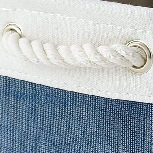TcaFmac Organization and Storage Basket for Gifts Empty - 16x12x12 inch Large 2 Pack Collapsible Storage Bins for Shelves, Fabric Storage Cubes for Organizing Cloth Toy Kids (White & Jean Blue)-Ruum Studio Home