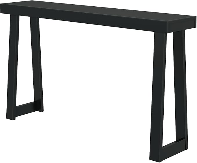 Plank+Beam Solid Wood Console Table, 56 Inch, Sofa Table, Narrow Entryway Table for Hallway, Behind The Couch, Living Room, Foyer, Easy Assembly, Black-Ruum Studio Home