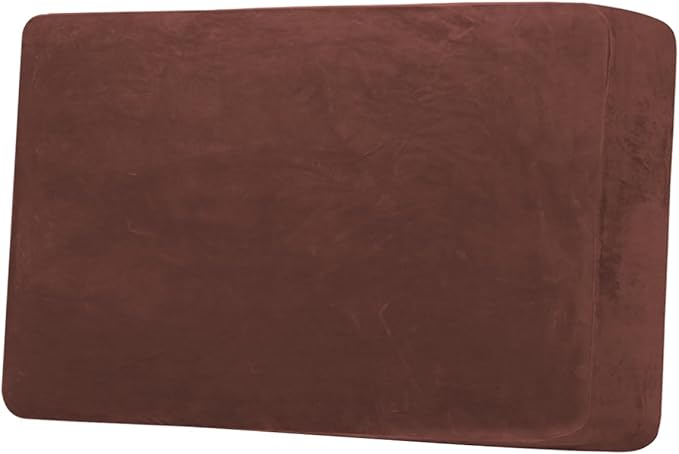 H.VERSAILTEX Velvet Stretch Individual Cushion Cover Plush Cushion Slipcover for Loveseat Sofa Furniture Protector Seat Cushion Sofa Cover (1 Piece Loveseat Cushion Cover, Burnt Brick)-Ruum Studio Home