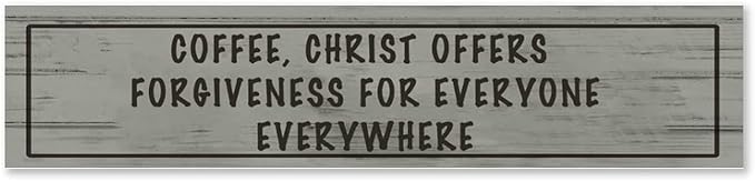 Generic Wood Sign Coffee Offers Forgiveness for Everyone Everywhere Rustic Wooden Hanging Sign Home Farmhouse Kitchen Wall Decor 16 x 4 Inch-Ruum Studio Home