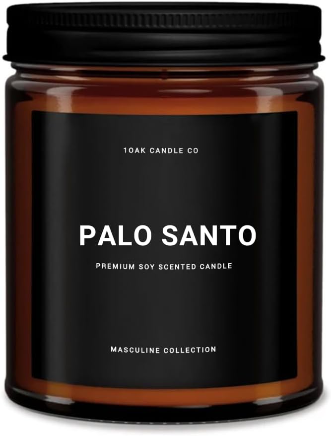 1OAK Scented Candles for Men - Palo Santo Candle - Mens Candles for Home - Masculine Candle - Long Burning Premium - Soy Wax (7oz.)-Ruum Studio Home
