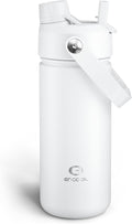 Insulated Water Bottle with Straw Stainless Steel Water Bottle, Leak-Proof, BPA-Free, Double Wall Vacuum Keeps Cold for 24 Hours for Sports, Travel, School (18 oz, Polar White)-Ruum Studio Home