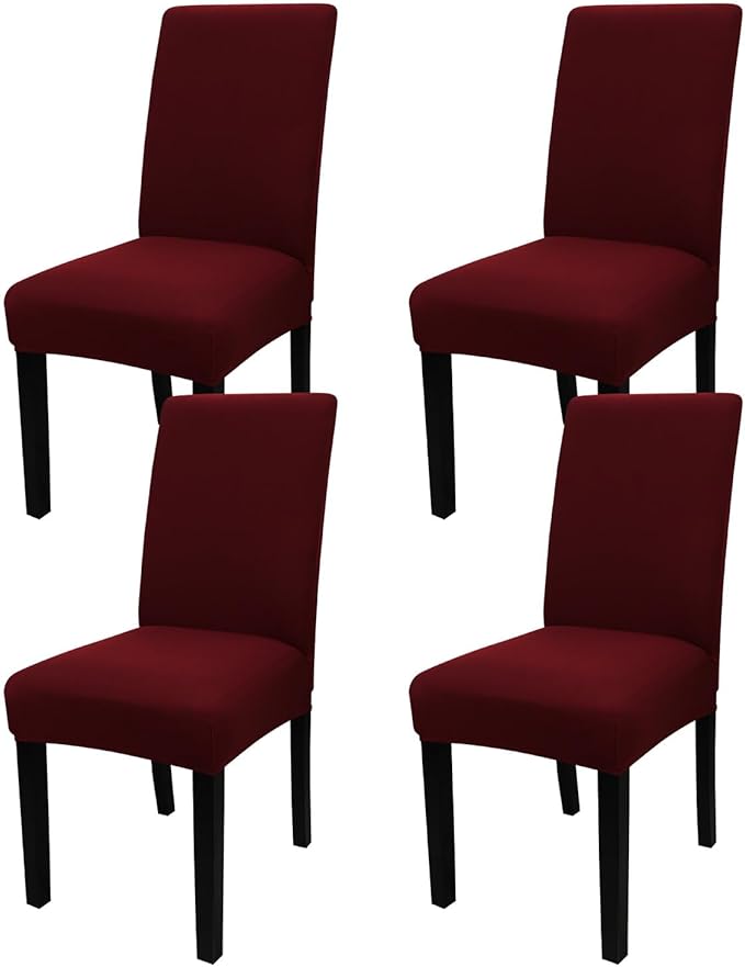 JQinHome 4 Pcs Dining Chair Slipcover, High Stretch Removable Washable Chair Seat Protector Cover for Home Party Hotel Wedding Ceremony-Ruum Studio Home