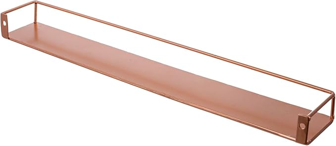 MyGift Modern Copper Metal Wall Mounted Display Racks, Set of 3-Ruum Studio Home