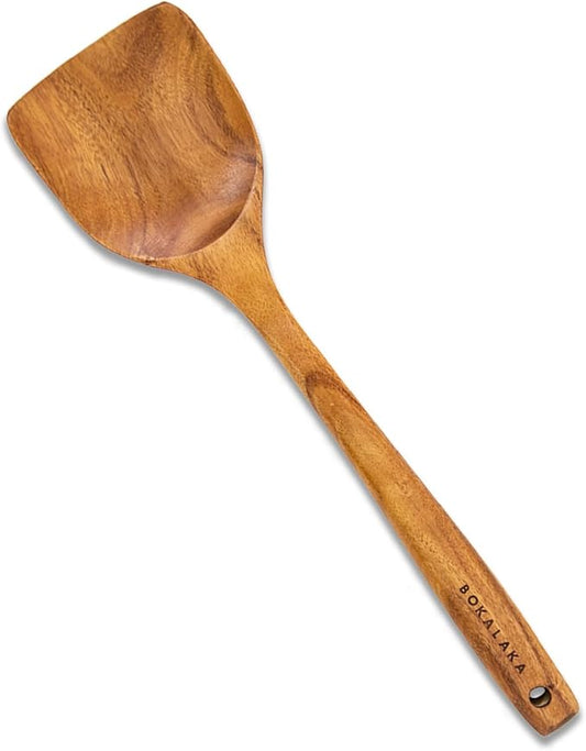 Wooden Spatulas, 1 Pcs Natural Teak Wood Spoon for Cooking Wooden Kitchen Utensil Wooden Spoons & Spurtle for Cooking-Ruum Studio Home