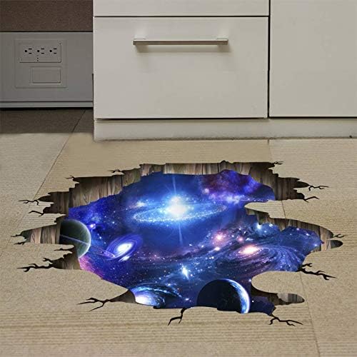Blue Purple Galaxy Wall Decals, Removable Sticker,The Art Magic 3D Milky Way Dreamscape Home Decor (4 Sheets)-Ruum Studio Home