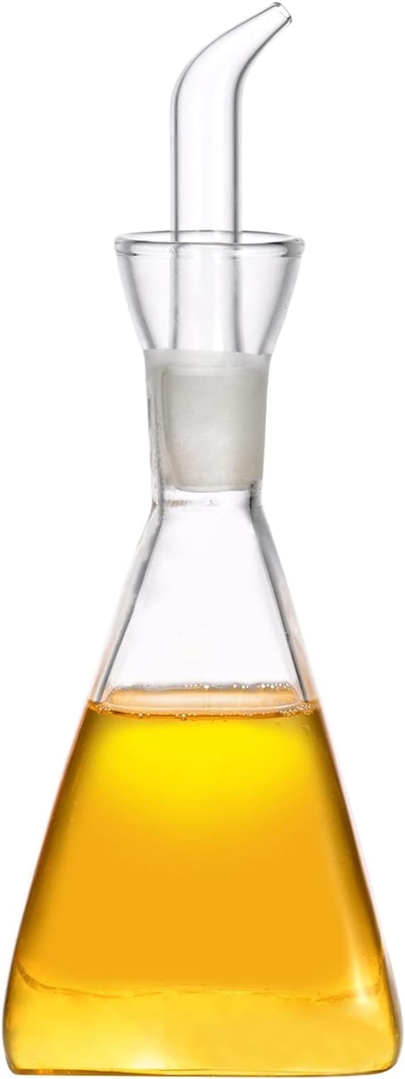 ELETON Olive Oil Dispenser Borosilicate Glass Bottle - 8 oz 250ml Non Drip Dispenser - Leak Proof Pourer Vinegar Drizzler Cruet - Easy Clean Drip Free Bottles for Kitchen-Ruum Studio Home