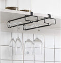 LINFIDITE Wine Glass Holder 2PCS Stemware Rack Hanger Under Cabinet Wine Glass Rack Kitchen Hanging Storage Rack Organizer,Black-Ruum Studio Home
