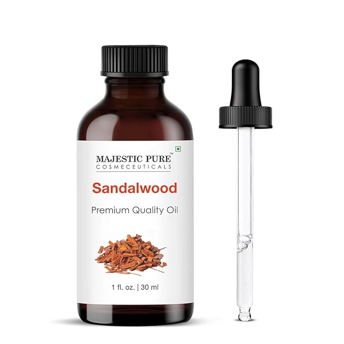 Majestic Pure Sandalwood Essential Oil with Glass Dropper - 1 Fl Oz - 100% Pure and Natural Sandalwood Oil - Premium Grade Essential Oils for Diffuser, Aromatherapy, Soap and Candle Making-Ruum Studio Home