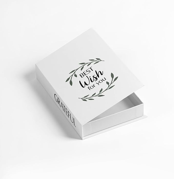 Decorative Storage Book Box – Hidden Storage for Remote Controls, Keys, and Small Items – Elegant Home Decor for Living Room, Bedroom, Coffee Table – Modern Style Faux Book Organizer (Best Wish)-Ruum Studio Home