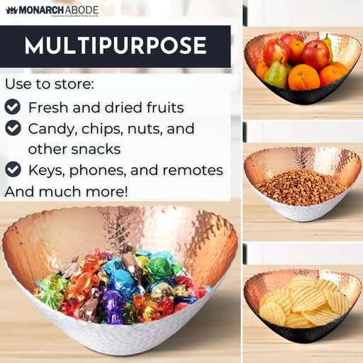 Monarch Abode Hand Hammered Decorative Bowl for Home Decor, 7.5-Inch Black and Copper Plated – Key Bowl for Entryway Table, Catch All, Decorative Fruit Basin, Key Holder, Bowls for Home Decor-Ruum Studio Home