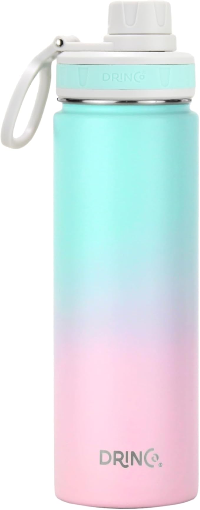 DRINCO Stainless Steel Water Bottle Spout Lid Vacuum Insulated Double Wall Water Bottle Wide Mouth (40oz 32oz 22oz 18oz 14oz) Leak Proof Keeps Cold or Hot (22 oz, 22oz Macaron)-Ruum Studio Home