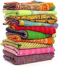 Wholesale Mix lot Tribal Kantha Quilts Reversible Vintage Cotton Bedspread Sari Throw Old Assorted Patches Bed Cover Rally (5)-Ruum Studio Home